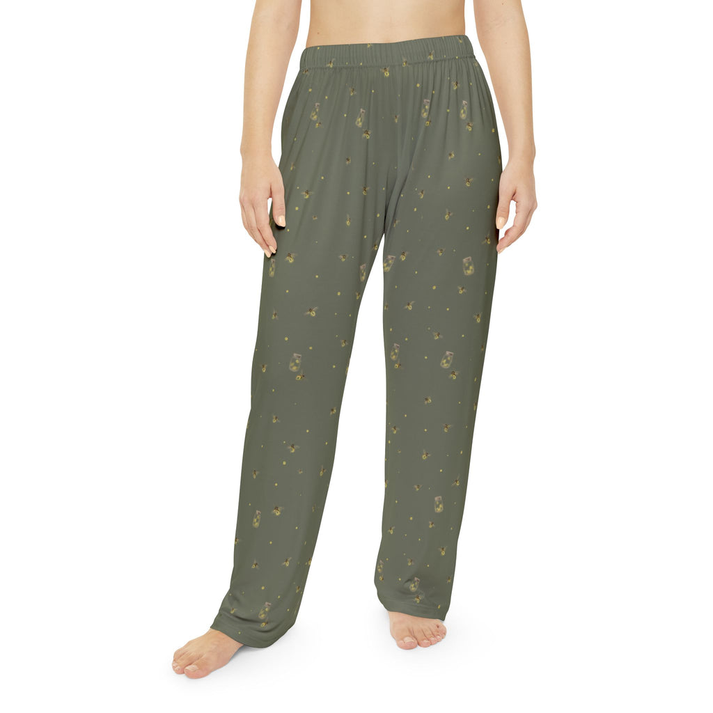 Lanterns of the Garden | Miracle of Roses Pajama Pants-Green