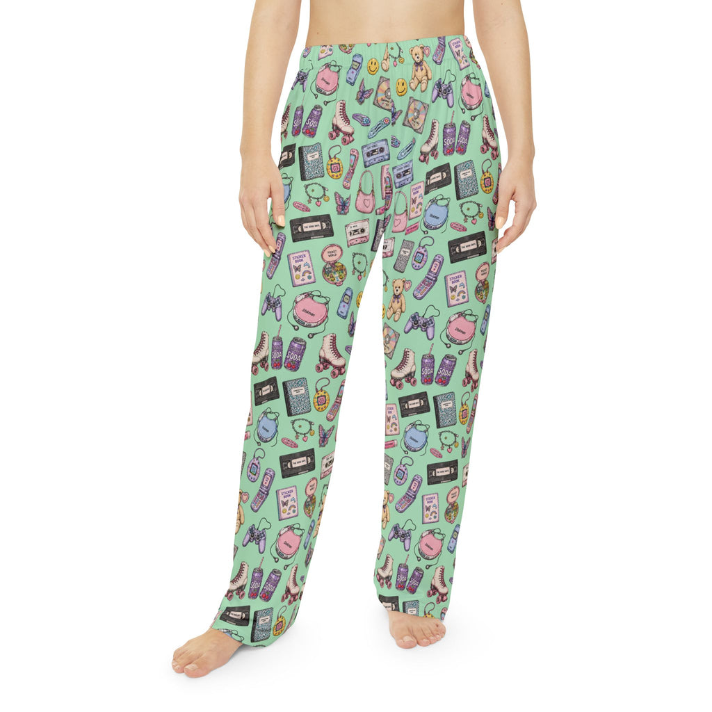 Soft Nights | Miracle of Roses Pajama Pants-Blue
