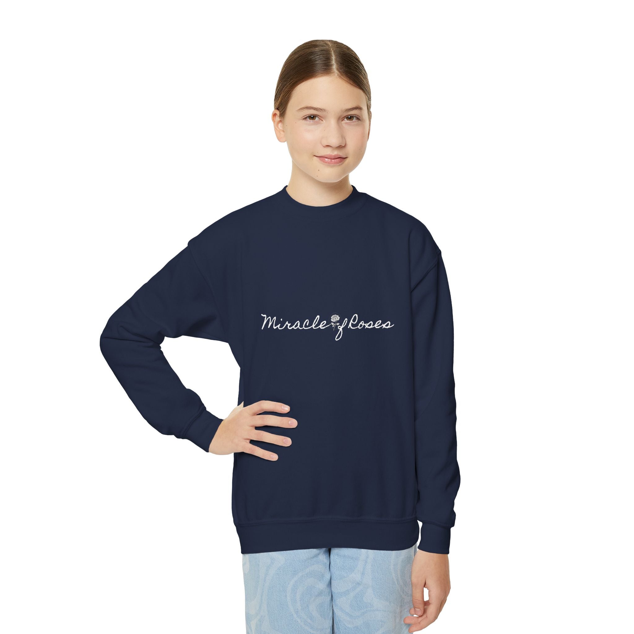 Divinely Guided | Miracle of Roses Youth Crewneck Sweatshirt