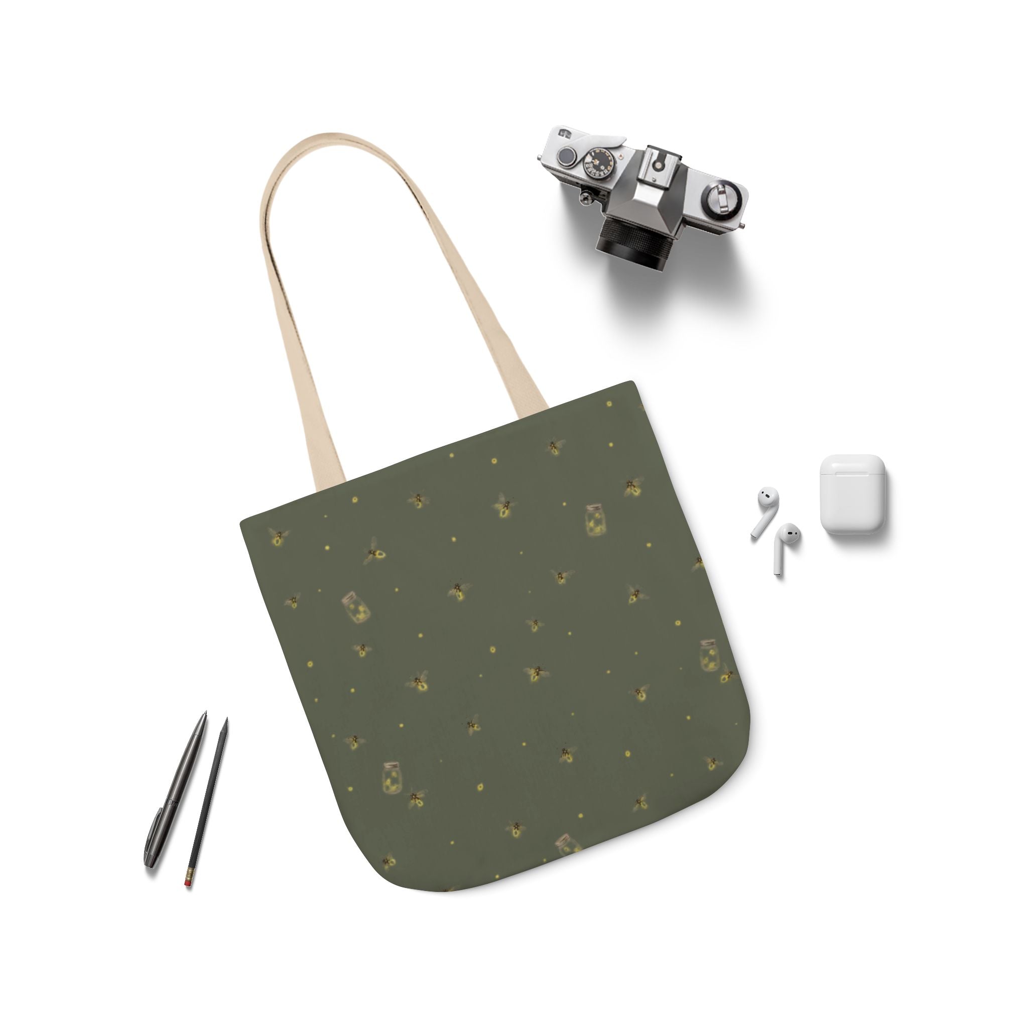 Lanterns of the Garden | Miracle of Roses Tote Bag-Green