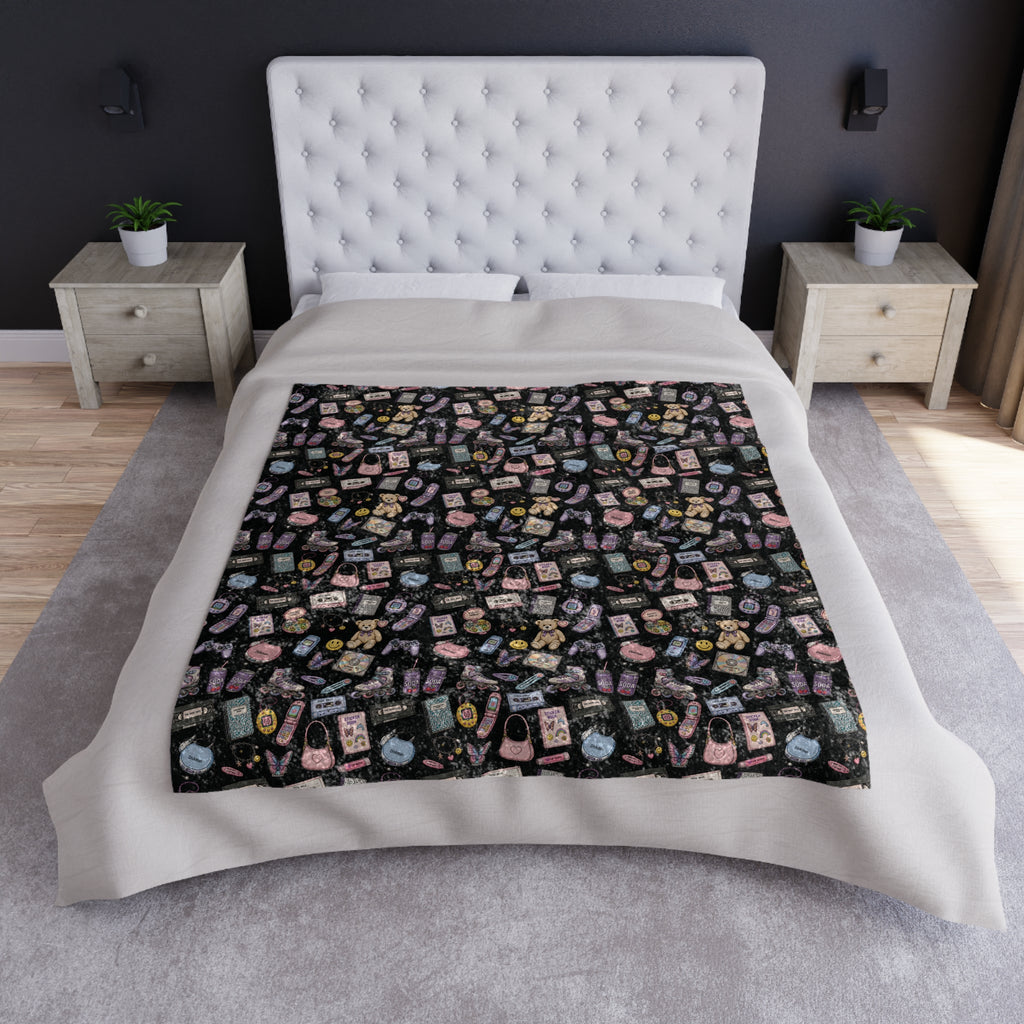 Saturday Morning | Miracle of Roses Blanket-Black
