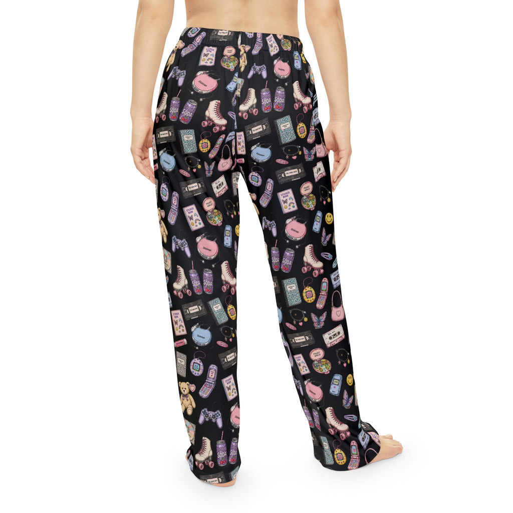 Soft Nights | Miracle of Roses Pajama Pants-Black