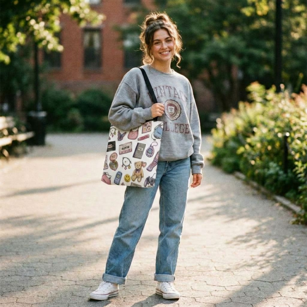 Rewind | Miracle of Roses Tote Bag-Green