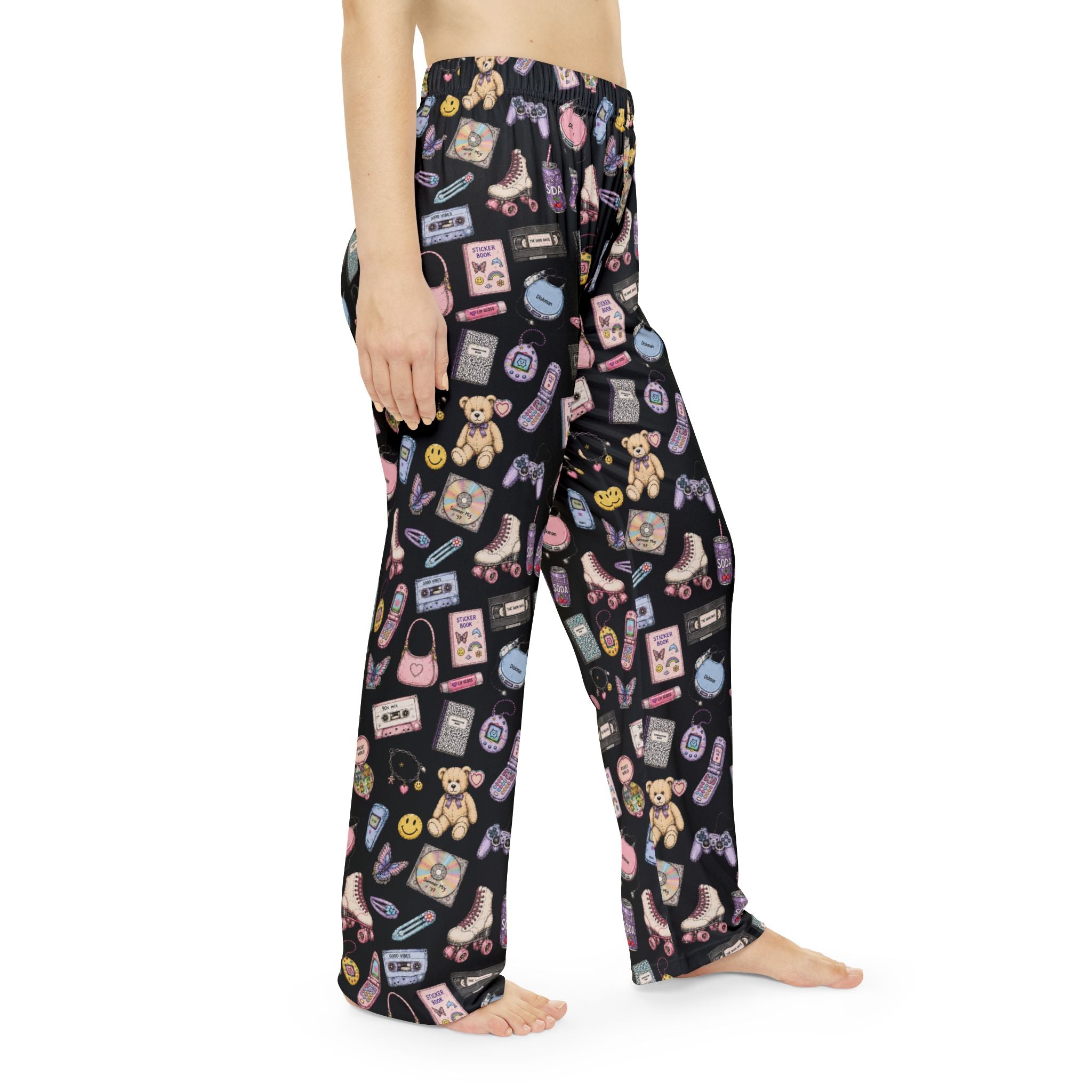 Soft Nights | Miracle of Roses Pajama Pants-Black
