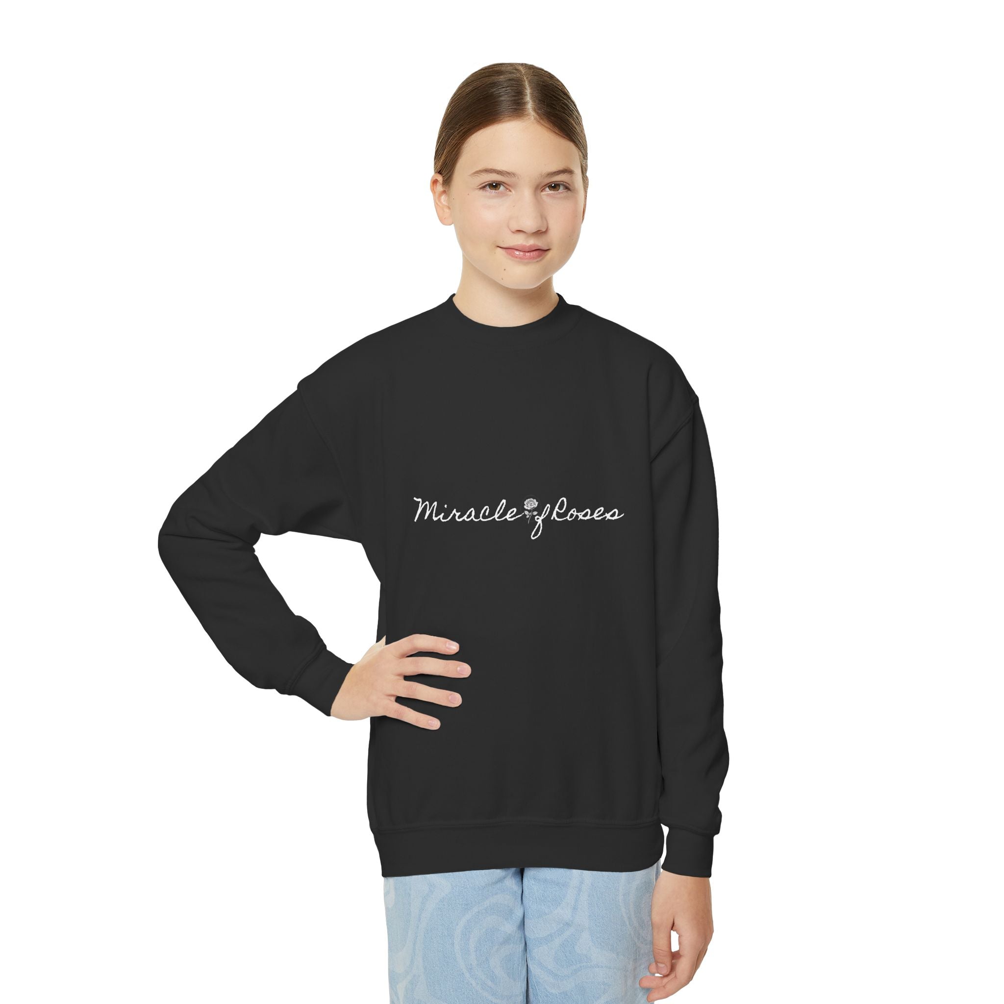 Brightest Light | Miracle of Roses Youth Crewneck Sweatshirt