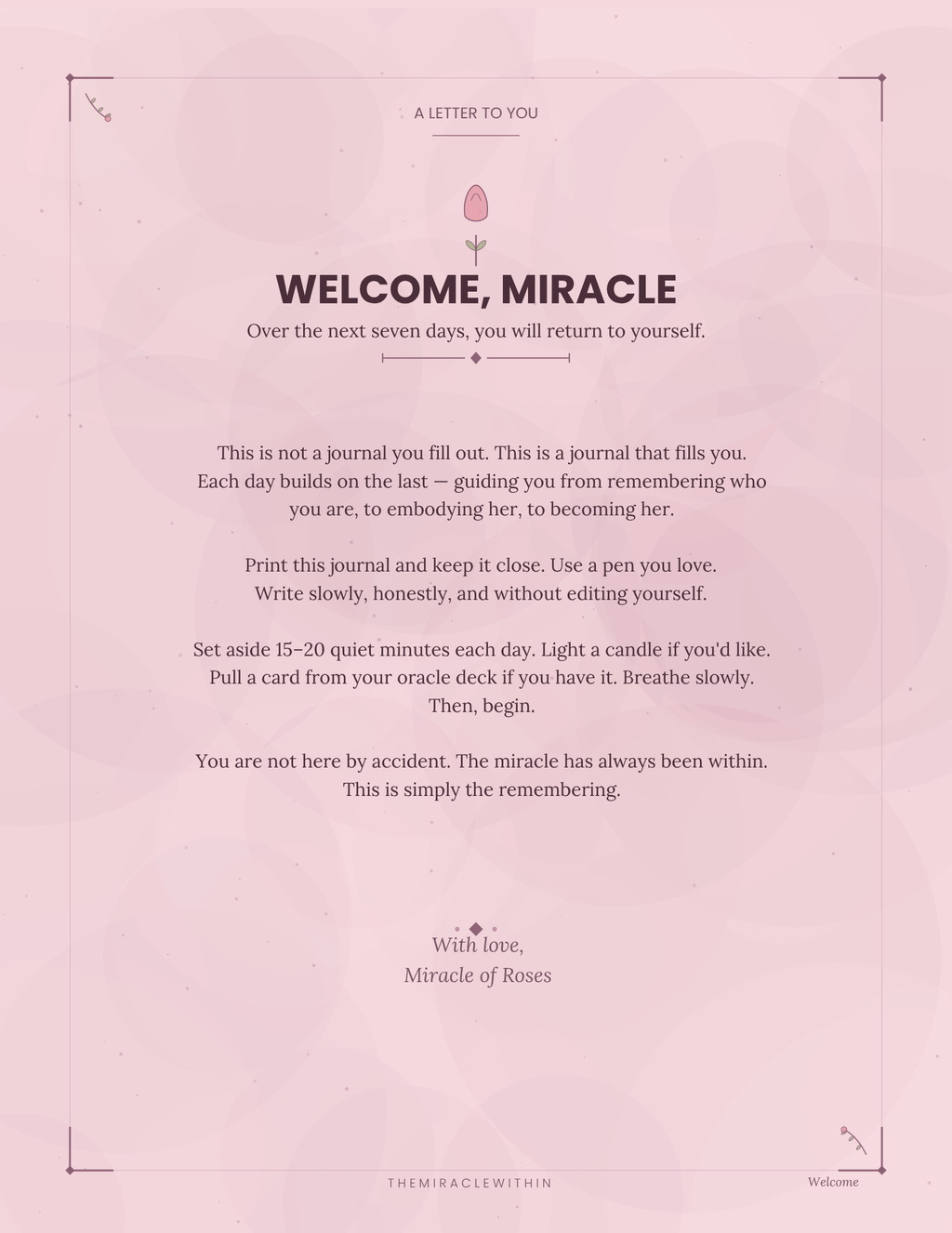 The Miracle Within- A 7-Day Return to Yourself