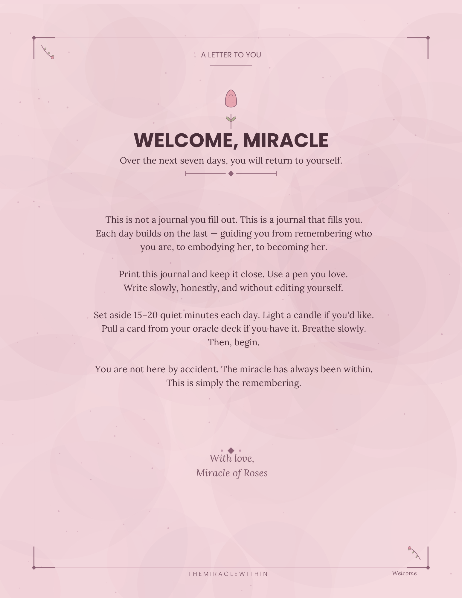 The Miracle Within- A 7-Day Return to Yourself