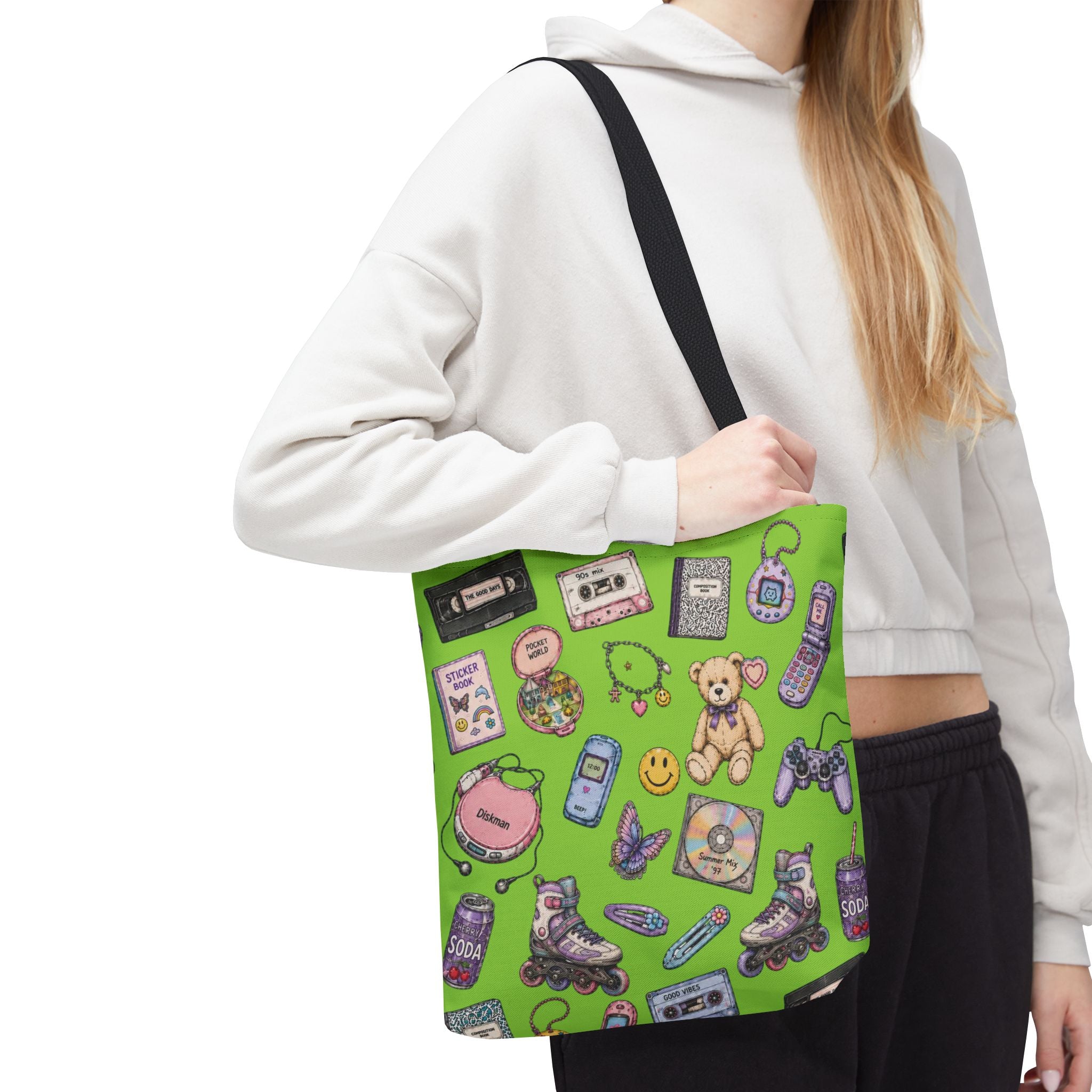 Rewind | Miracle of Roses Tote Bag-Green