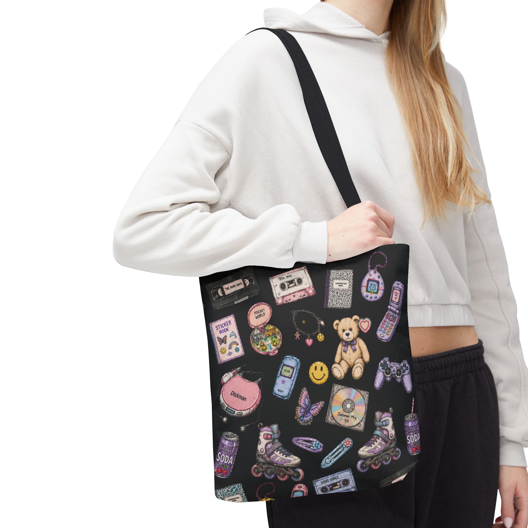Rewind | Miracle of Roses Tote Bag-Black