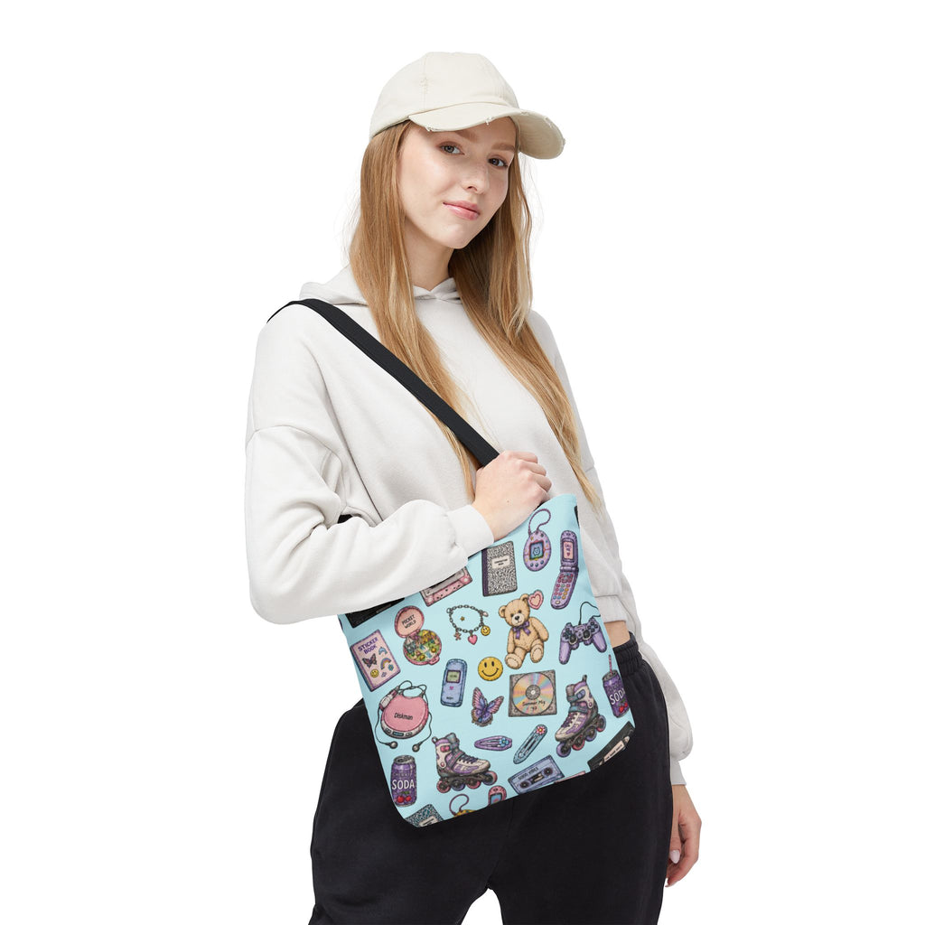 Rewind | Miracle of Roses Tote Bag-Blue