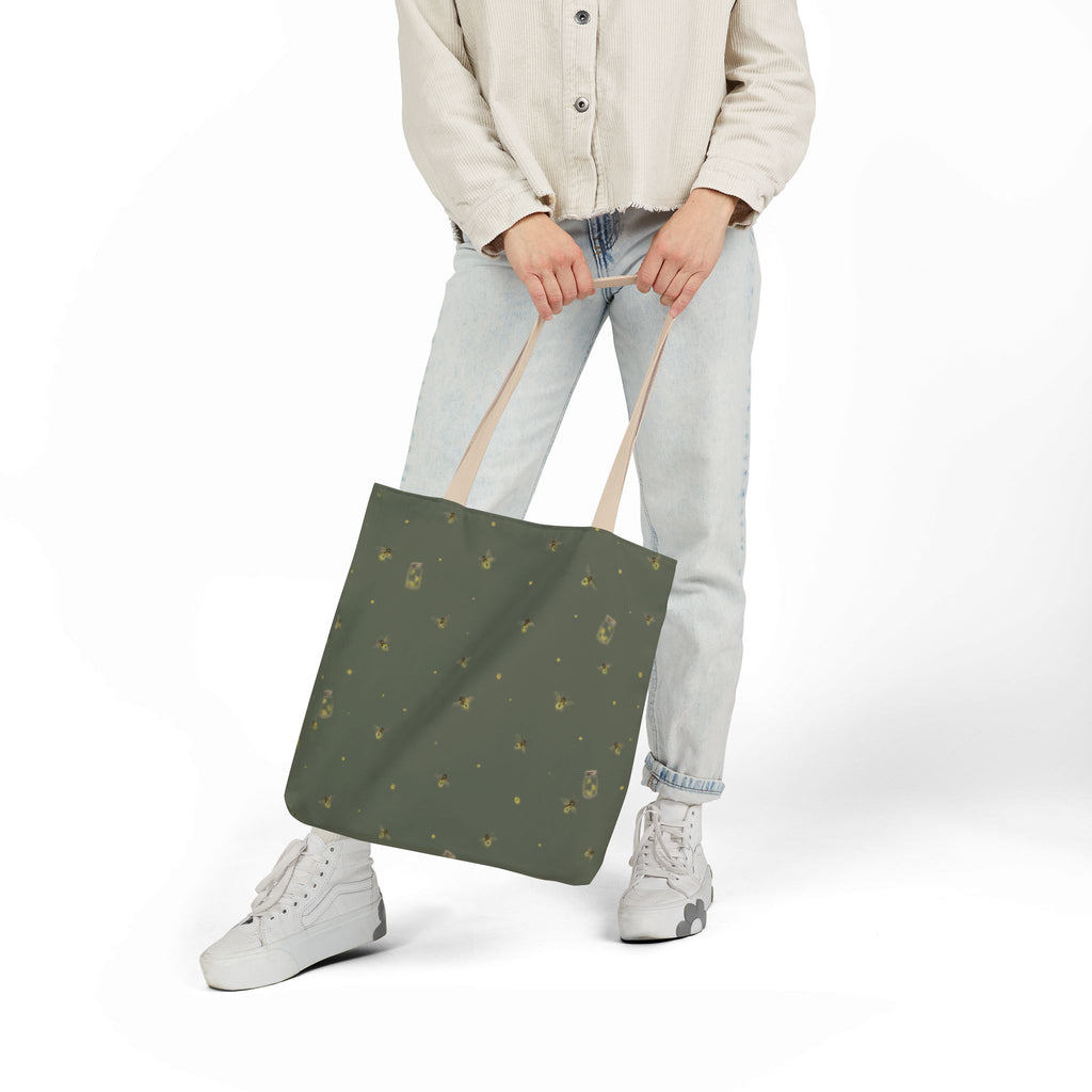 Lanterns of the Garden | Miracle of Roses Tote Bag-Green