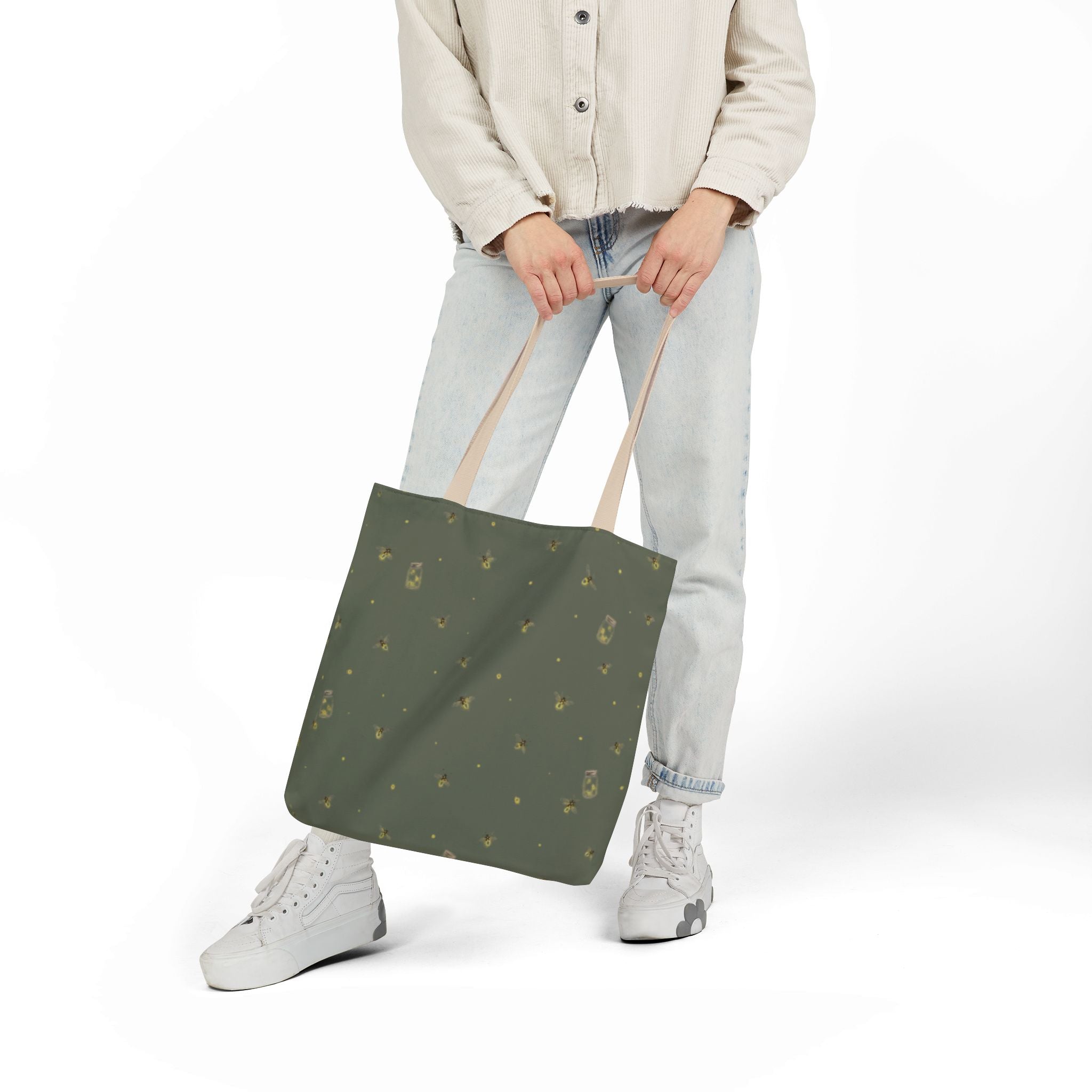 Lanterns of the Garden | Miracle of Roses Tote Bag-Green